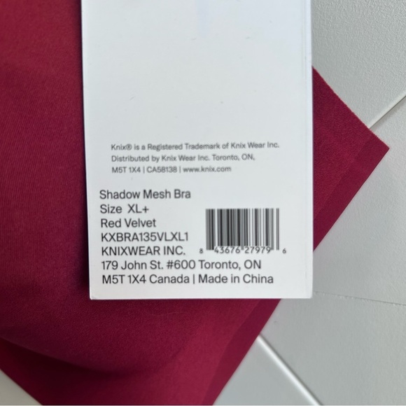 Knix Your Shadow Mesh Bra in Red Velvet. Size XL+ (38D/DD) - Picture 4 of 7
